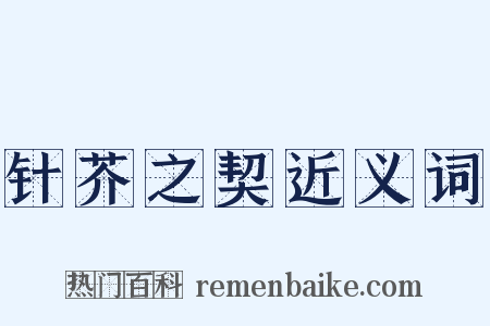 针芥之契近义词是什么意思的图片